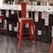 Flash Furniture 30" Red Metal Counter Stool-Teak Poly Seat CH-31320-30GB-RED-PL2T-GG - alternate 5